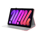 Watercolor Pattern Skin Feel Magnetic Horizontal Flip PU Leather Tablet Case with Holder & Card Slots & Photo Frame For iPad mini 6(Spring Cherry)