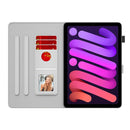 Watercolor Pattern Skin Feel Magnetic Horizontal Flip PU Leather Tablet Case with Holder & Card Slots & Photo Frame For iPad mini 6(Spring Cherry)