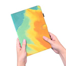 Watercolor Pattern Skin Feel Magnetic Horizontal Flip PU Leather Tablet Case with Holder & Card Slots & Photo Frame For iPad mini 6(Autumn Leaves)