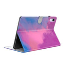 Watercolor Pattern Skin Feel Magnetic Horizontal Flip PU Leather Tablet Case with Holder & Card Slots & Photo Frame For iPad mini 6(Purple Red)