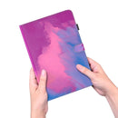 Watercolor Pattern Skin Feel Magnetic Horizontal Flip PU Leather Tablet Case with Holder & Card Slots & Photo Frame For iPad mini 6(Purple Red)