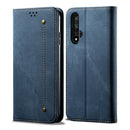 For Huawei Honor 20 Denim Texture Casual Style Horizontal Flip Leather Case with Holder & Card Slots & Wallet(Blue)