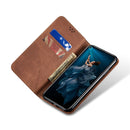For Huawei Honor 20 Denim Texture Casual Style Horizontal Flip Leather Case with Holder & Card Slots & Wallet(Brown)