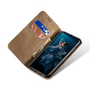 For Huawei Honor 20 Denim Texture Casual Style Horizontal Flip Leather Case with Holder & Card Slots & Wallet(Khaki)