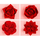 Lotus Creative Paper Cutting Shooting Props Flowers Papercut Jewelry Cosmetics Background Photo Photography Props(Red)