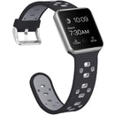 Square Hole Two-color Silicone Buckle Strap Watch Band For Apple Watch Series 7 45mm / 6 & SE & 5 & 4 44mm / 3 & 2 & 1 42mm(Black + Grey)