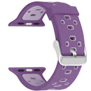 Square Hole Two-color Silicone Buckle Strap Watch Band For Apple Watch Series 7 45mm / 6 & SE & 5 & 4 44mm / 3 & 2 & 1 42mm(Dark Purple + Light Purple)