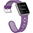 Square Hole Two-color Silicone Buckle Strap Watch Band For Apple Watch Series 7 45mm / 6 & SE & 5 & 4 44mm / 3 & 2 & 1 42mm(Dark Purple + Light Purple)