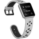 Square Hole Two-color Silicone Buckle Strap Watch Band For Apple Watch Series 7 45mm / 6 & SE & 5 & 4 44mm / 3 & 2 & 1 42mm(White + Black)