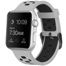 Square Hole Two-color Silicone Buckle Strap Watch Band For Apple Watch Series 7 45mm / 6 & SE & 5 & 4 44mm / 3 & 2 & 1 42mm(White + Black)