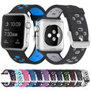Square Hole Two-color Silicone Buckle Strap Watch Band For Apple Watch Series 7 45mm / 6 & SE & 5 & 4 44mm / 3 & 2 & 1 42mm(White + Black)