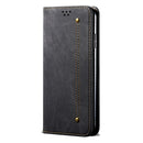 For Xiaomi Mi CC9 / Mi 9 Lite Denim Texture Casual Style Horizontal Flip Leather Case with Holder & Card Slots & Wallet(Black)