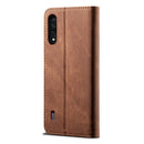 For Xiaomi Mi CC9 / Mi 9 Lite Denim Texture Casual Style Horizontal Flip Leather Case with Holder & Card Slots & Wallet(Brown)