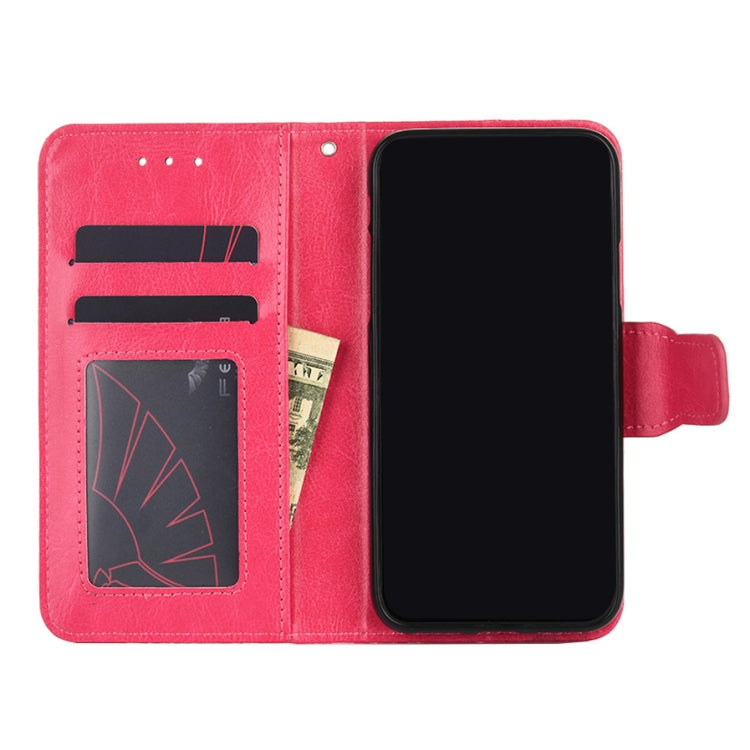 For Ulefone Note 11P Crystal Texture Horizontal Flip Leather Case with Holder & Card Slots & Wallet(Rose Red)