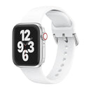 Single-color Silicone Buckle Strap Watch Band For Apple Watch Series 7 41mm / 6 & SE & 5 & 4 40mm / 3 & 2 & 1 38mm(White)