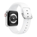 Single-color Silicone Buckle Strap Watch Band For Apple Watch Series 7 41mm / 6 & SE & 5 & 4 40mm / 3 & 2 & 1 38mm(White)
