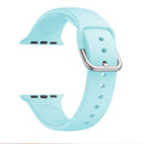 Single-color Silicone Buckle Strap Watch Band For Apple Watch Series 7 41mm / 6 & SE & 5 & 4 40mm / 3 & 2 & 1 38mm(Emerald Green)