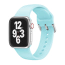 Single-color Silicone Buckle Strap Watch Band For Apple Watch Series 7 41mm / 6 & SE & 5 & 4 40mm / 3 & 2 & 1 38mm(Emerald Green)