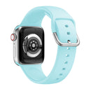 Single-color Silicone Buckle Strap Watch Band For Apple Watch Series 7 41mm / 6 & SE & 5 & 4 40mm / 3 & 2 & 1 38mm(Emerald Green)