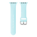 Single-color Silicone Buckle Strap Watch Band For Apple Watch Series 7 41mm / 6 & SE & 5 & 4 40mm / 3 & 2 & 1 38mm(Emerald Green)