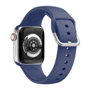 Single-color Silicone Buckle Strap Watch Band For Apple Watch Series 7 41mm / 6 & SE & 5 & 4 40mm / 3 & 2 & 1 38mm(Navy Blue)