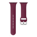 Single-color Silicone Buckle Strap Watch Band For Apple Watch Series 7 41mm / 6 & SE & 5 & 4 40mm / 3 & 2 & 1 38mm(Wine Red)