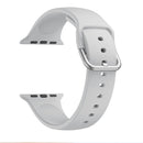 Single-color Silicone Buckle Strap Watch Band For Apple Watch Series 7 41mm / 6 & SE & 5 & 4 40mm / 3 & 2 & 1 38mm(Light Grey)