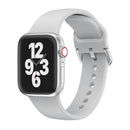 Single-color Silicone Buckle Strap Watch Band For Apple Watch Series 7 41mm / 6 & SE & 5 & 4 40mm / 3 & 2 & 1 38mm(Light Grey)
