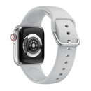 Single-color Silicone Buckle Strap Watch Band For Apple Watch Series 7 41mm / 6 & SE & 5 & 4 40mm / 3 & 2 & 1 38mm(Light Grey)