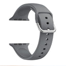 Single-color Silicone Buckle Strap Watch Band For Apple Watch Series 7 41mm / 6 & SE & 5 & 4 40mm / 3 & 2 & 1 38mm(Dark Grey)