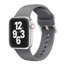 Single-color Silicone Buckle Strap Watch Band For Apple Watch Series 7 41mm / 6 & SE & 5 & 4 40mm / 3 & 2 & 1 38mm(Dark Grey)