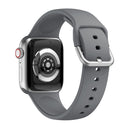 Single-color Silicone Buckle Strap Watch Band For Apple Watch Series 7 41mm / 6 & SE & 5 & 4 40mm / 3 & 2 & 1 38mm(Dark Grey)