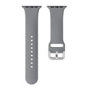 Single-color Silicone Buckle Strap Watch Band For Apple Watch Series 7 41mm / 6 & SE & 5 & 4 40mm / 3 & 2 & 1 38mm(Dark Grey)