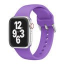 Single-color Silicone Buckle Strap Watch Band For Apple Watch Series 7 41mm / 6 & SE & 5 & 4 40mm / 3 & 2 & 1 38mm(Dark Purple)