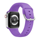 Single-color Silicone Buckle Strap Watch Band For Apple Watch Series 7 41mm / 6 & SE & 5 & 4 40mm / 3 & 2 & 1 38mm(Dark Purple)