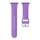 Single-color Silicone Buckle Strap Watch Band For Apple Watch Series 7 41mm / 6 & SE & 5 & 4 40mm / 3 & 2 & 1 38mm(Dark Purple)