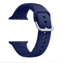 Single-color Silicone Buckle Strap Watch Band For Apple Watch Series 7 41mm / 6 & SE & 5 & 4 40mm / 3 & 2 & 1 38mm(Midnight Blue)