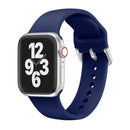 Single-color Silicone Buckle Strap Watch Band For Apple Watch Series 7 41mm / 6 & SE & 5 & 4 40mm / 3 & 2 & 1 38mm(Midnight Blue)