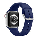 Single-color Silicone Buckle Strap Watch Band For Apple Watch Series 7 41mm / 6 & SE & 5 & 4 40mm / 3 & 2 & 1 38mm(Midnight Blue)
