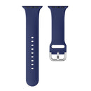 Single-color Silicone Buckle Strap Watch Band For Apple Watch Series 7 41mm / 6 & SE & 5 & 4 40mm / 3 & 2 & 1 38mm(Midnight Blue)