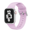 Single-color Silicone Buckle Strap Watch Band For Apple Watch Series 7 41mm / 6 & SE & 5 & 4 40mm / 3 & 2 & 1 38mm(Lavender)