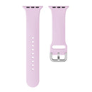 Single-color Silicone Buckle Strap Watch Band For Apple Watch Series 7 41mm / 6 & SE & 5 & 4 40mm / 3 & 2 & 1 38mm(Lavender)