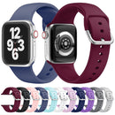Single-color Silicone Buckle Strap Watch Band For Apple Watch Series 7 41mm / 6 & SE & 5 & 4 40mm / 3 & 2 & 1 38mm(Light Grey)