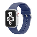 Single-color Silicone Buckle Strap Watch Band For Apple Watch Series 7 45mm / 6 & SE & 5 & 4 44mm / 3 & 2 & 1 42mm(Navy Blue)