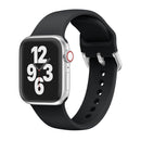 Single-color Silicone Buckle Strap Watch Band For Apple Watch Series 7 45mm / 6 & SE & 5 & 4 44mm / 3 & 2 & 1 42mm(Black)