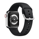 Single-color Silicone Buckle Strap Watch Band For Apple Watch Series 7 45mm / 6 & SE & 5 & 4 44mm / 3 & 2 & 1 42mm(Black)