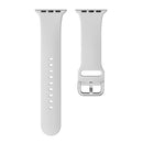 Single-color Silicone Buckle Strap Watch Band For Apple Watch Series 7 45mm / 6 & SE & 5 & 4 44mm / 3 & 2 & 1 42mm(Light Grey)
