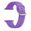 Single-color Silicone Buckle Strap Watch Band For Apple Watch Series 7 45mm / 6 & SE & 5 & 4 44mm / 3 & 2 & 1 42mm(Dark Purple)