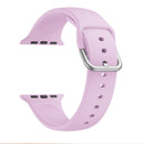 Single-color Silicone Buckle Strap Watch Band For Apple Watch Series 7 45mm / 6 & SE & 5 & 4 44mm / 3 & 2 & 1 42mm(Lavender)