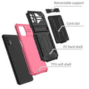 For Motorola Moto G Stylus 2021 Armor Card PC + TPU Shockproof Case with Card Slot & Invisible Holder(Pink)